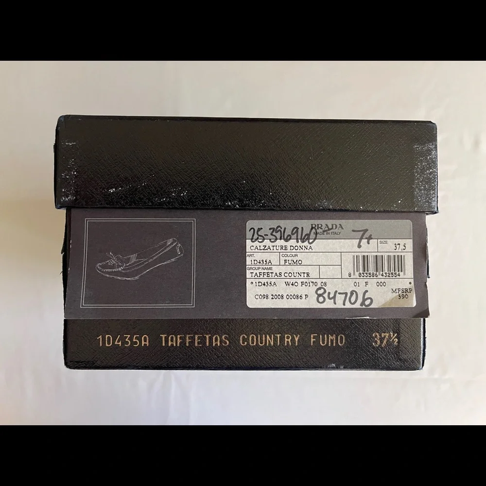 Prada Calzature Donna Fumo Patent Leather Flats Size 37.5 - Picture 7 of 9